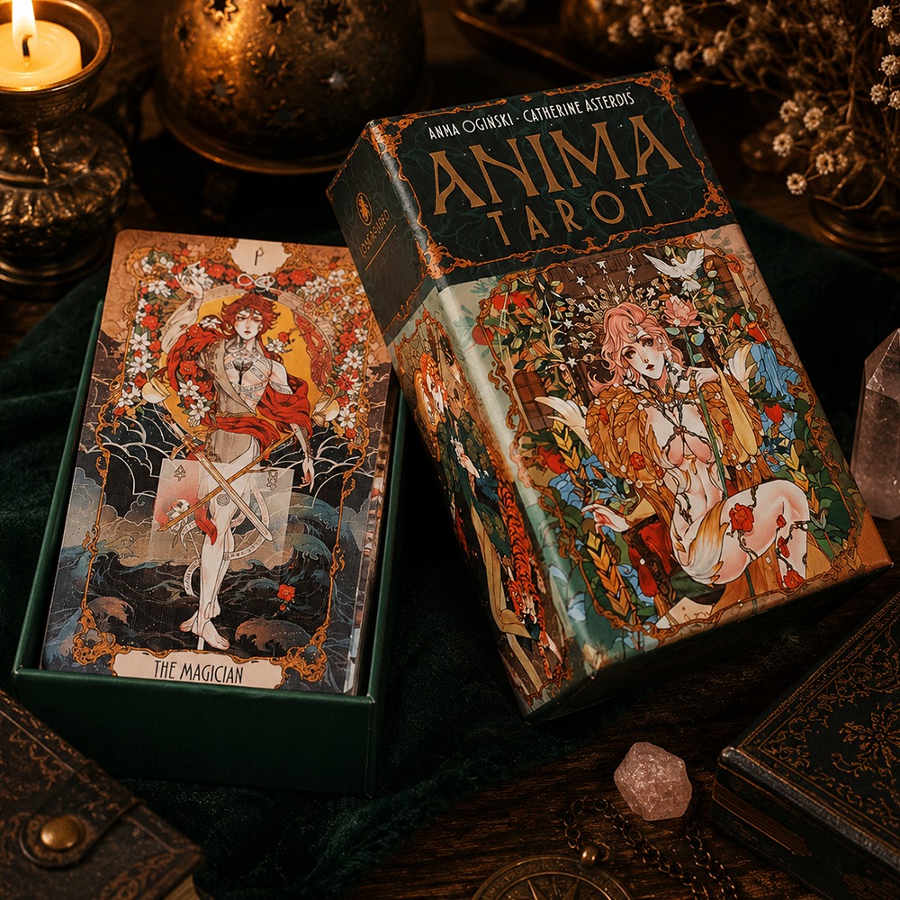 Tarot Deck With Guidebook - Dubbelgeëmbosseerd met prachtige illustraties in anime-stijl,