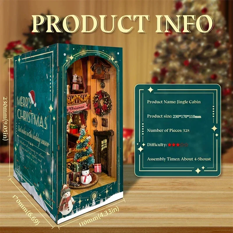 Kerstmis DIY houten boekenhoek - Diy Wooden Book Nook Kit Shelf Insert recensie en prijs